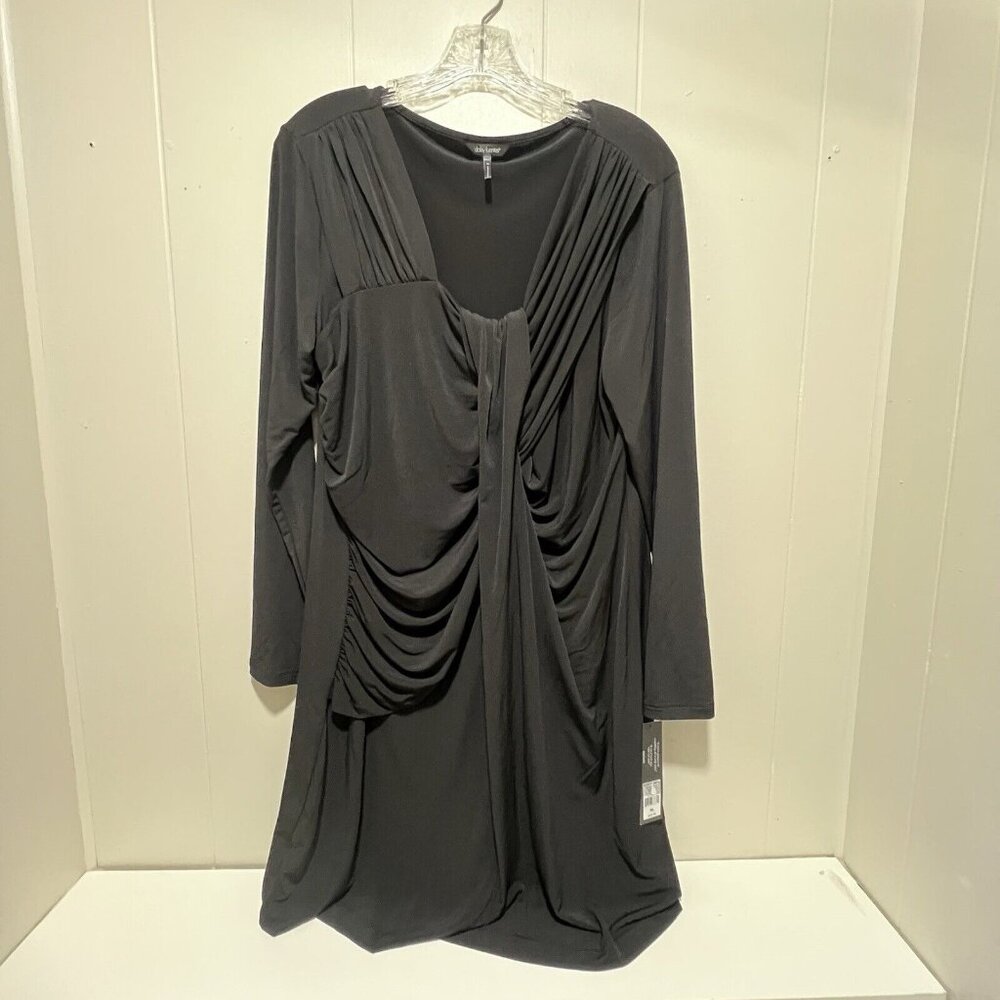Daisy Fuentes Womens Dress XL Black Long Sleeve Stretch Knit Party Slinky